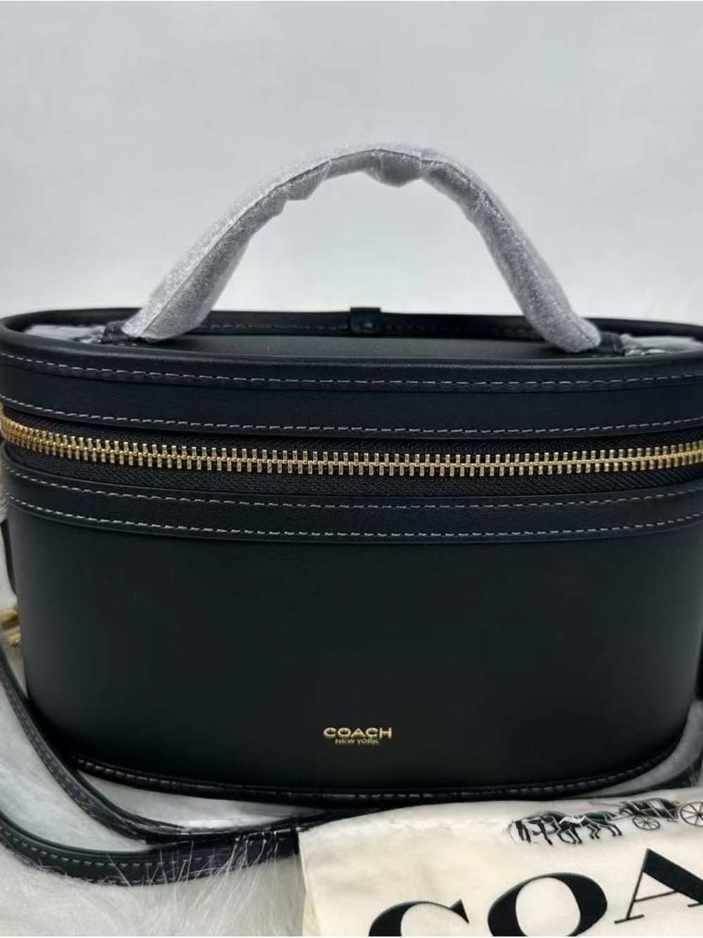 Coach Black Leather Vanity Crossbody Bag